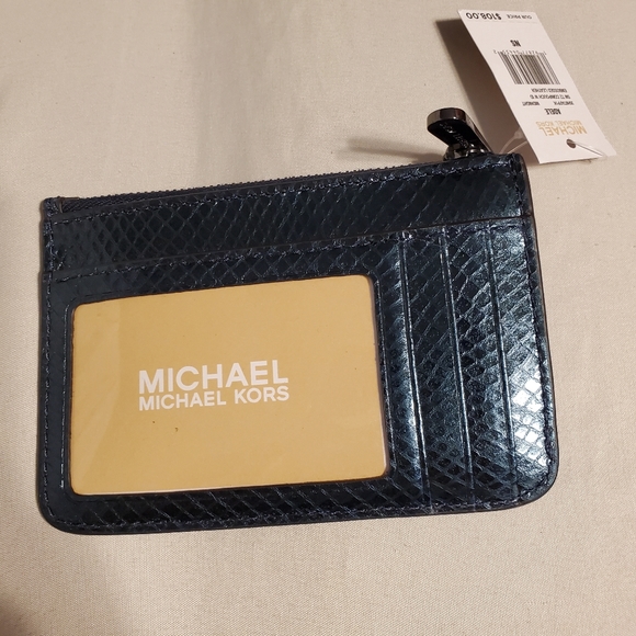 Michael Kors Adele Coin Pouch ID Wallet Midnight - Picture 2 of 4